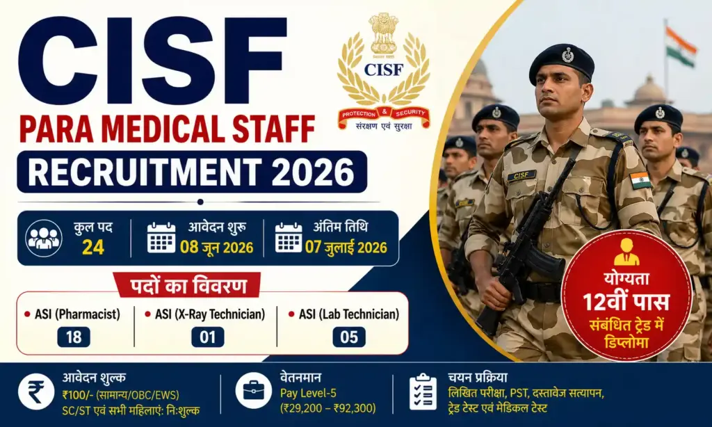 cisf paramedical staff recruitment 2026