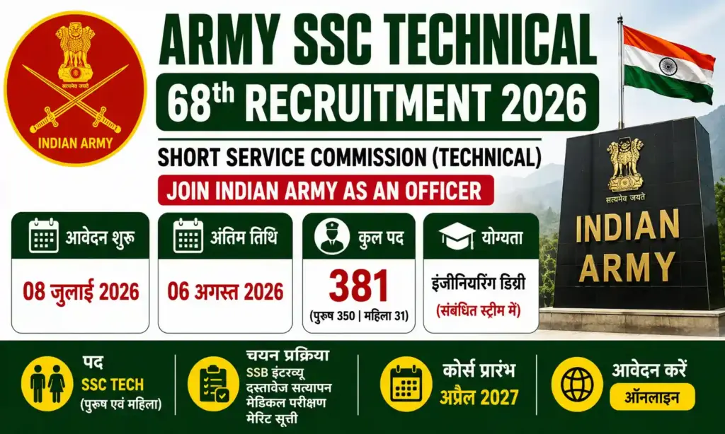 army ssc technical 68th reruitment 2026
