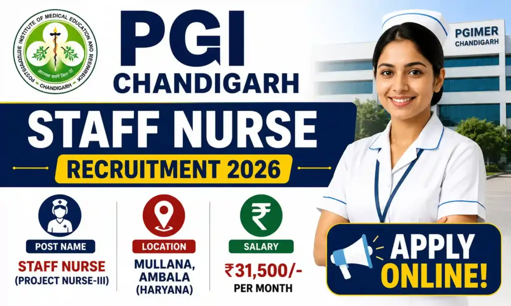 pgi chandigarh staff nurse recruitment 2026