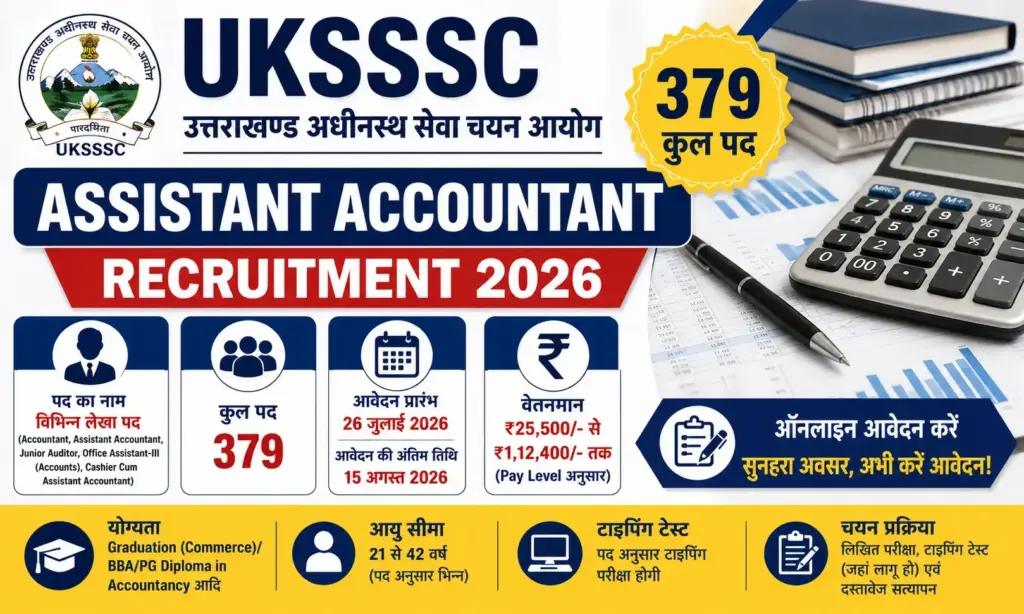 uksssc assistant accountant recruitment 2026