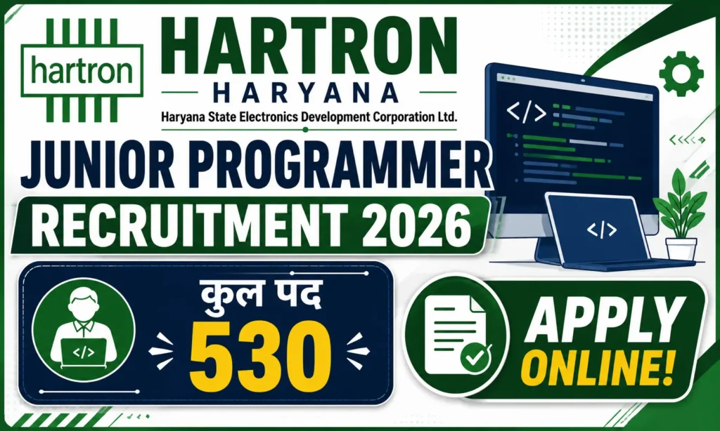 hartron haryana junior programmer recruitment 2026
