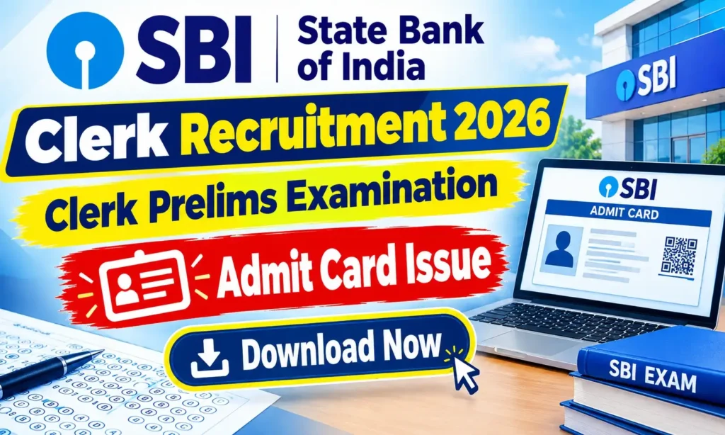sbi clerk prelims admit card 2026