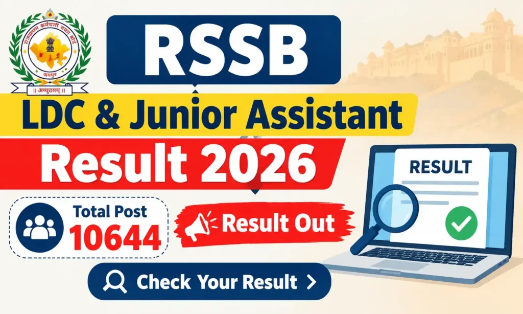 rajasthan rssb clerk & junior assistant result 2026